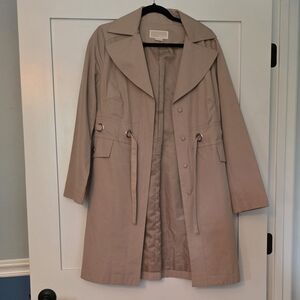Michael Kors Taupe Trench Coat with Waist Tie